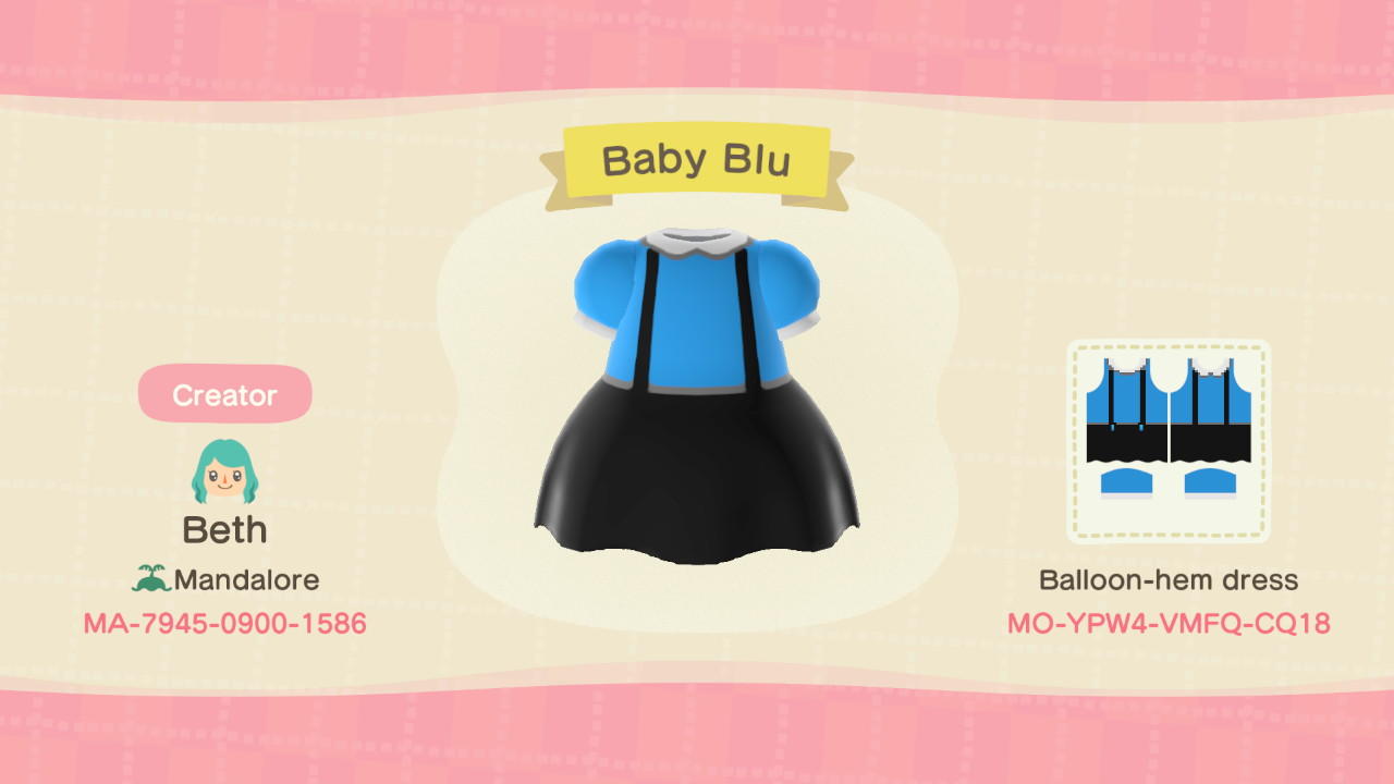 Animal Crossing Design Code: MO-YPW4-VMFQ-CQ18 Baby Blu