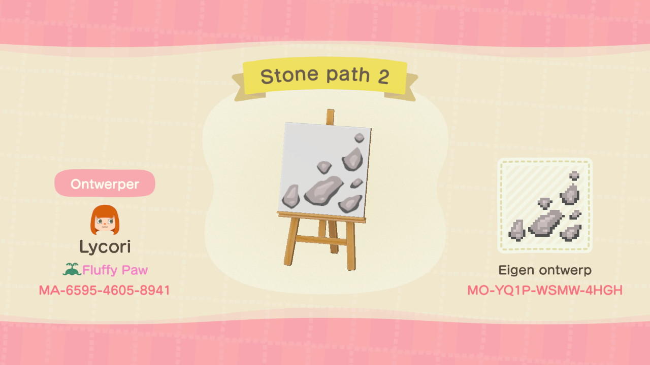 Animal Crossing Design Code: MO-YQ1P-WSMW-4HGH Stone path 2