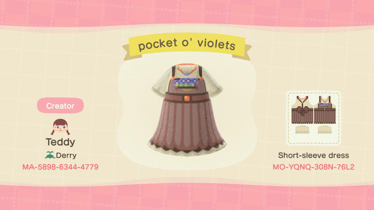 Animal Crossing Design Code: MO-YQNQ-308N-76L2 Pocket o Violets