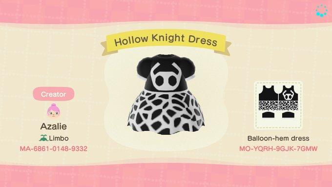 Animal Crossing Design Code: MO-YQRH-9GJK-7GMW Hollow Knight Dress