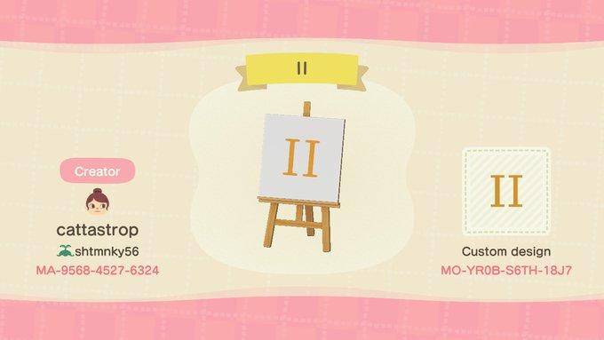Animal Crossing Design Code: MO-YR0B-S6TH-18J7 Roman Numeral II