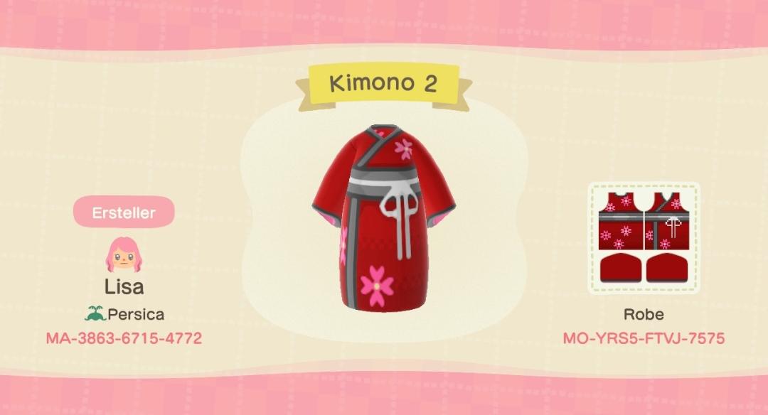 Animal Crossing Design Code: MO-YRS5-FTVJ-7575 Kimono 2