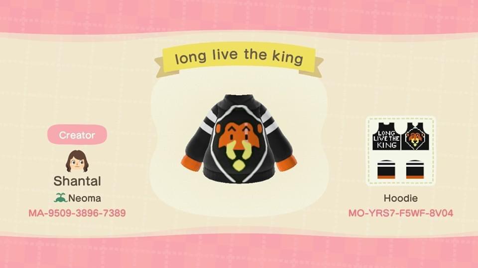 Animal Crossing Design Code: MO-YRS7-F5WF-8V04 Long live the king
