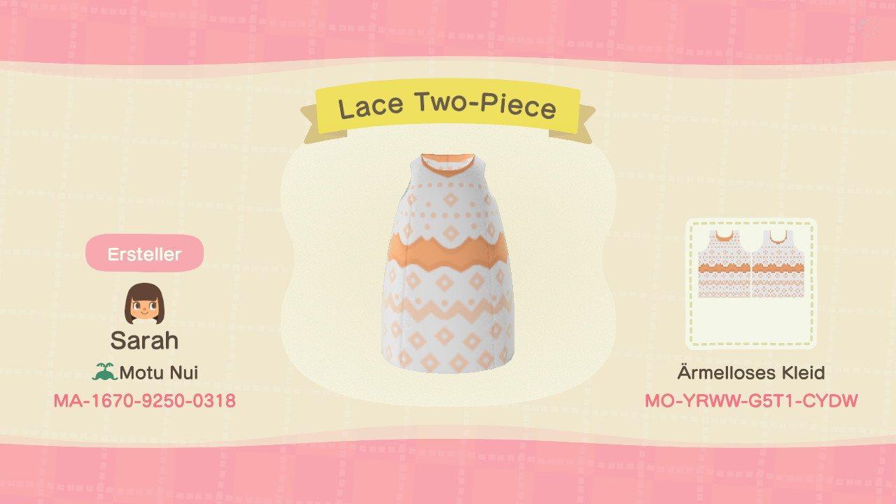 Animal Crossing Design Code: MO-YRWW-G5T1-CYDW Lace Two-Piece