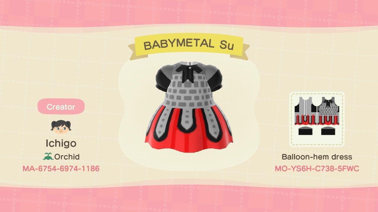 Animal Crossing Design Code: MO-YS6H-C738-5FWC BABYMETAL Su