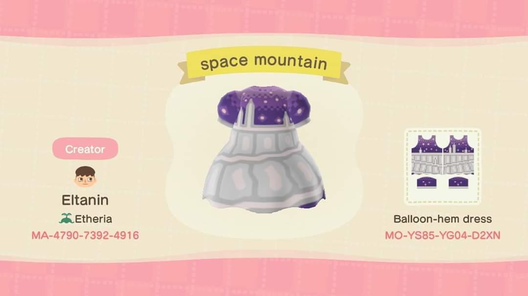 Animal Crossing Design Code: MO-YS85-YG04-D2XN disneyspace mountain
