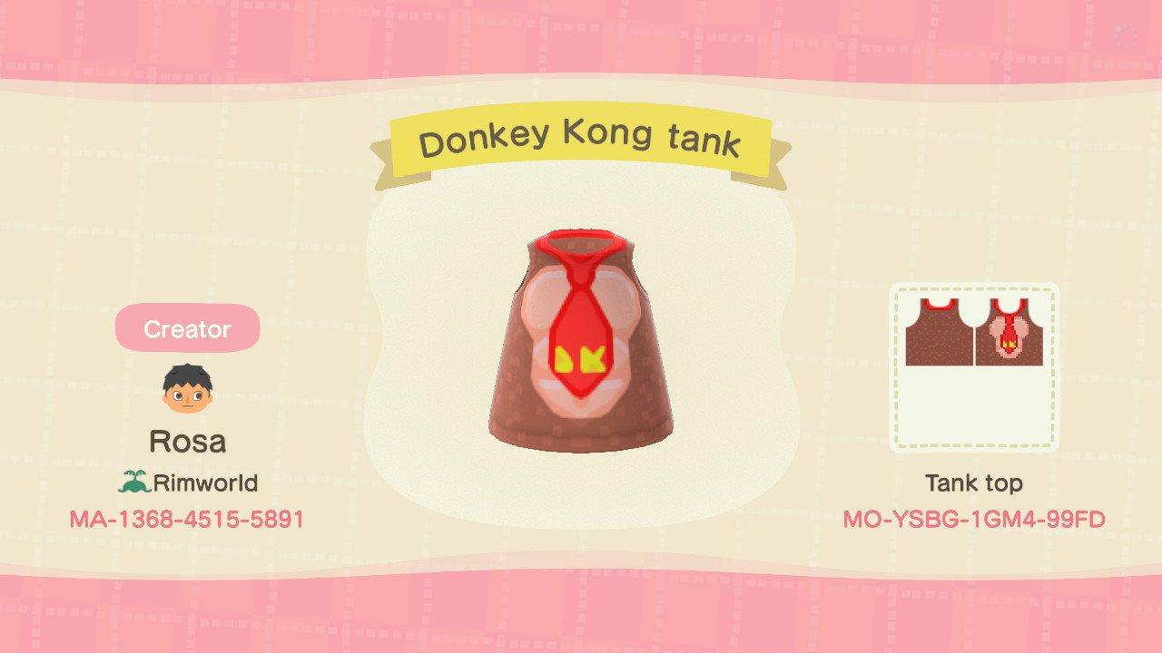 Animal Crossing Design Code: MO-YSBG-1GM4-99FD Donkey Kong tank