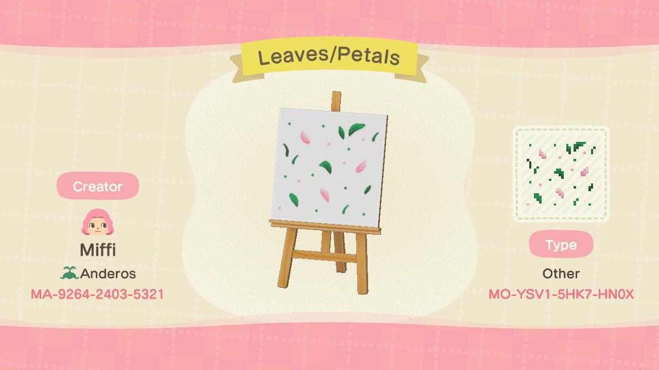 Animal Crossing Design Code: MO-YSV1-5HK7-HN0X Leaves/Petals