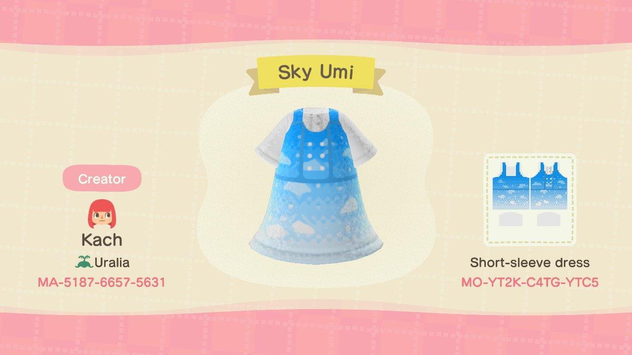 Animal Crossing Design Code: MO-YT2K-C4TG-YTC5 Sky Umi