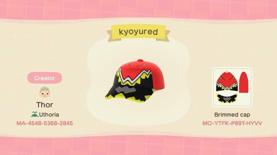 Animal Crossing Design Code: MO-YTFK-P89T-HYVV Kyoryured