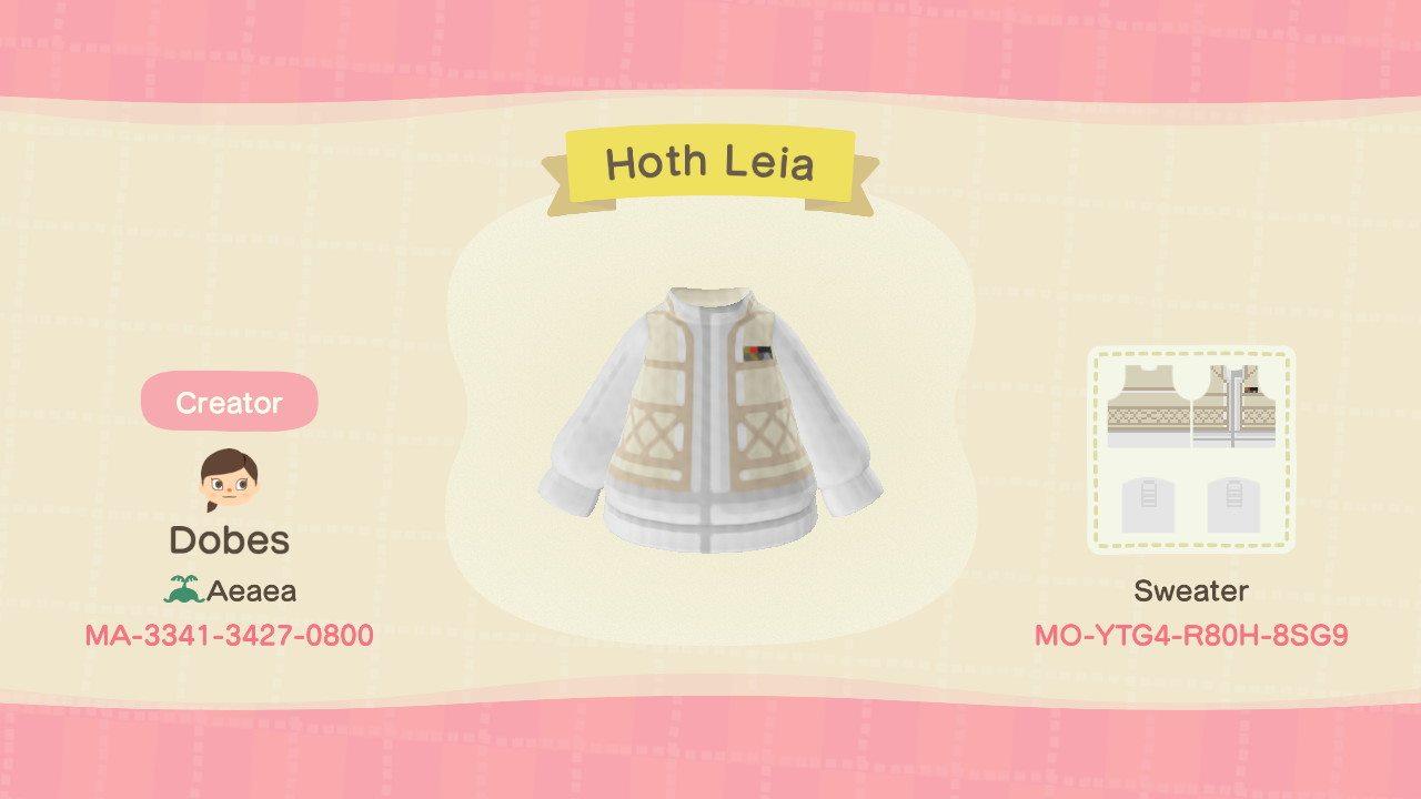 Animal Crossing Design Code: MO-YTG4-R80H-8SG9 Hoth Leia