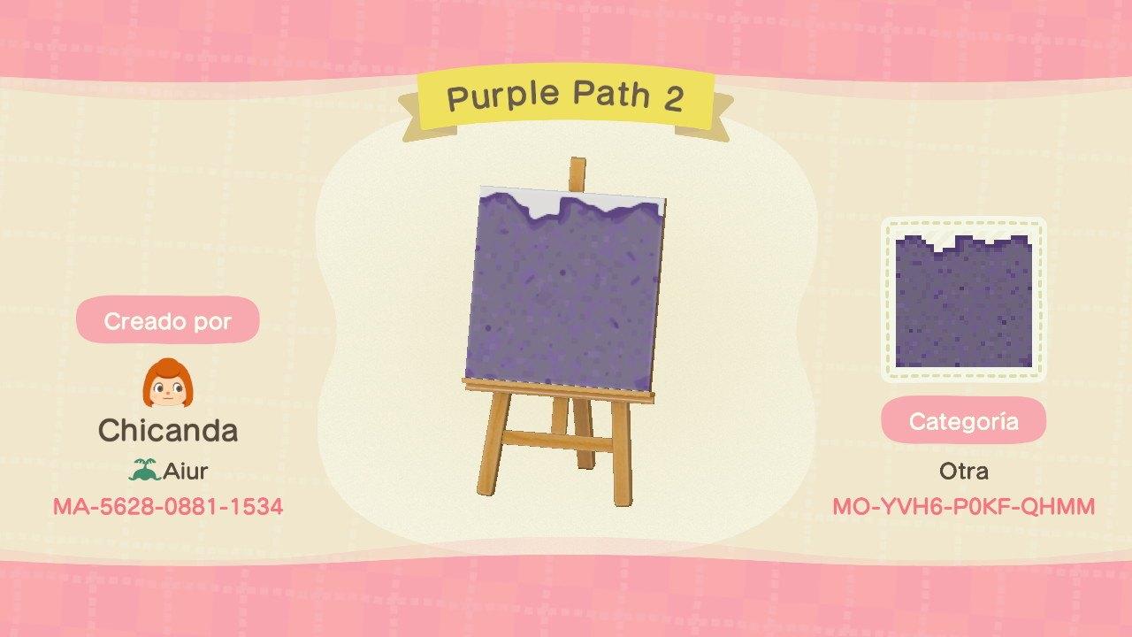 Animal Crossing Design Code: MO-YVH6-P0KF-QHMM Purple Path 2