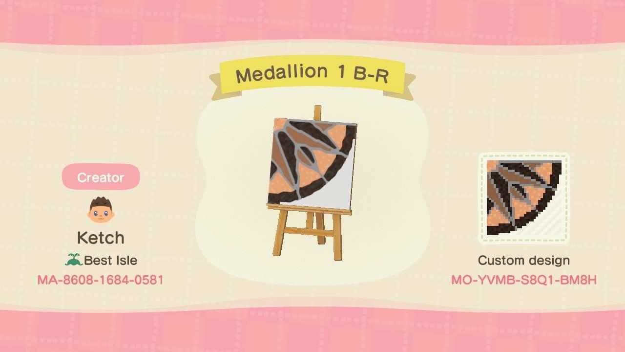 Animal Crossing Design Code: MO-YVMB-S8Q1-BM8H Medallion 1 B-R