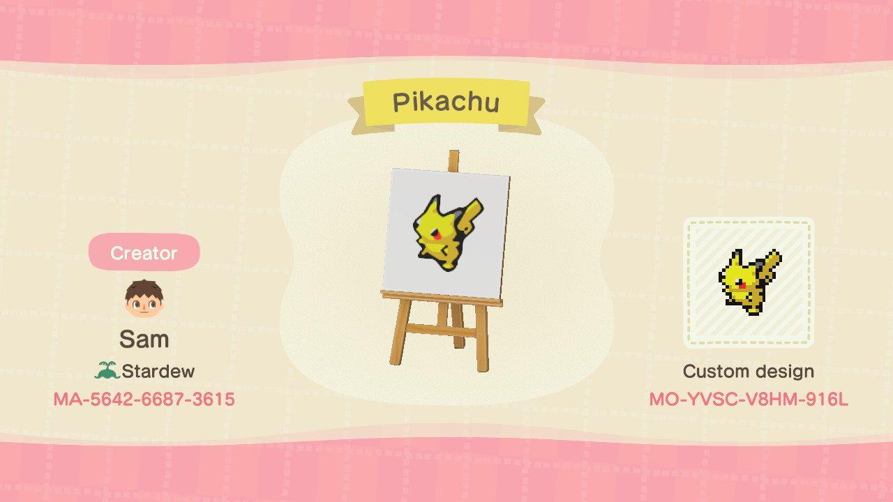 Animal Crossing Design Code: MO-YVSC-V8HM-916L Pikachu
