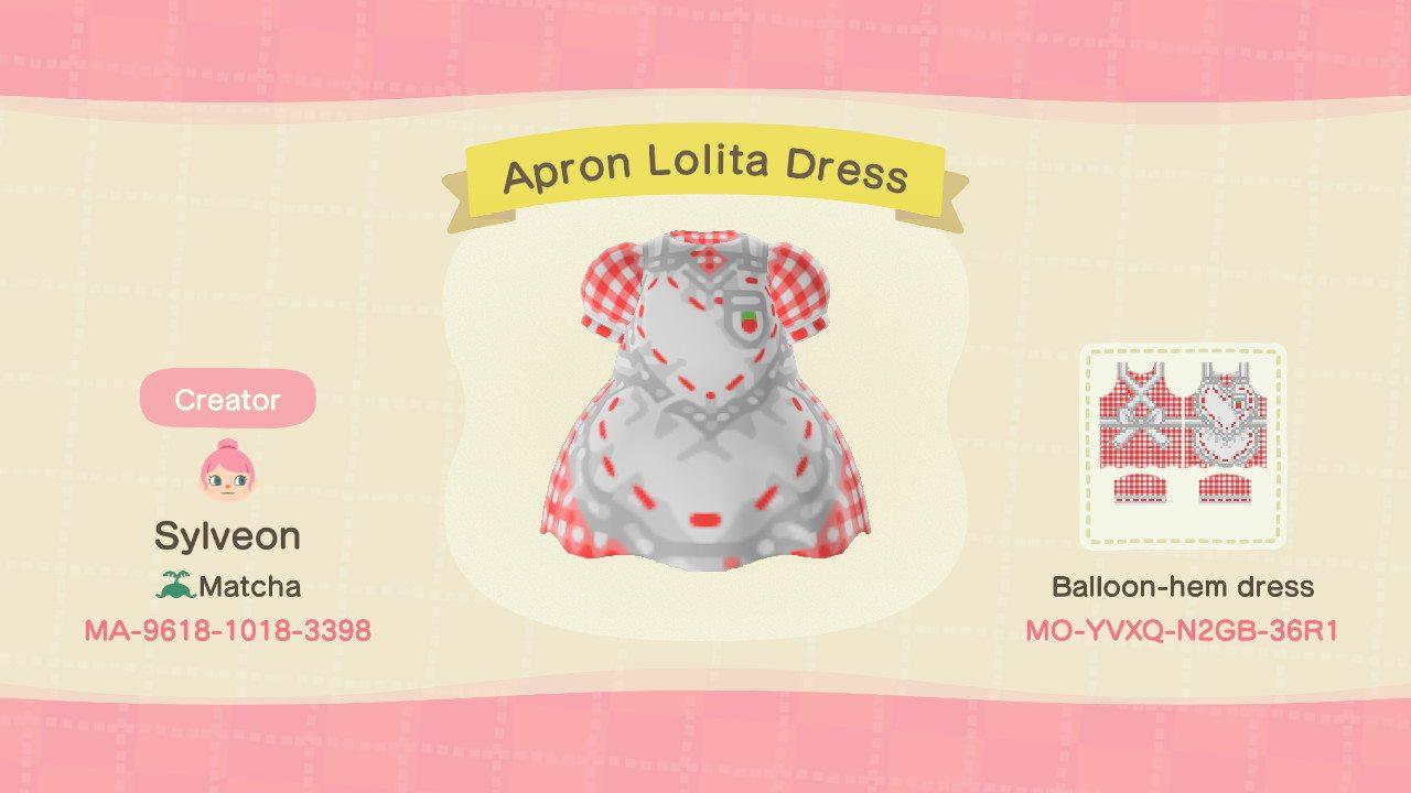 Animal Crossing Design Code: MO-YVXQ-N2GB-36R1 Heart Apron Lolita