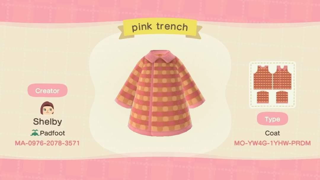 Animal Crossing Design Code: MO-YW4G-1YHW-PRDM Pink Trench