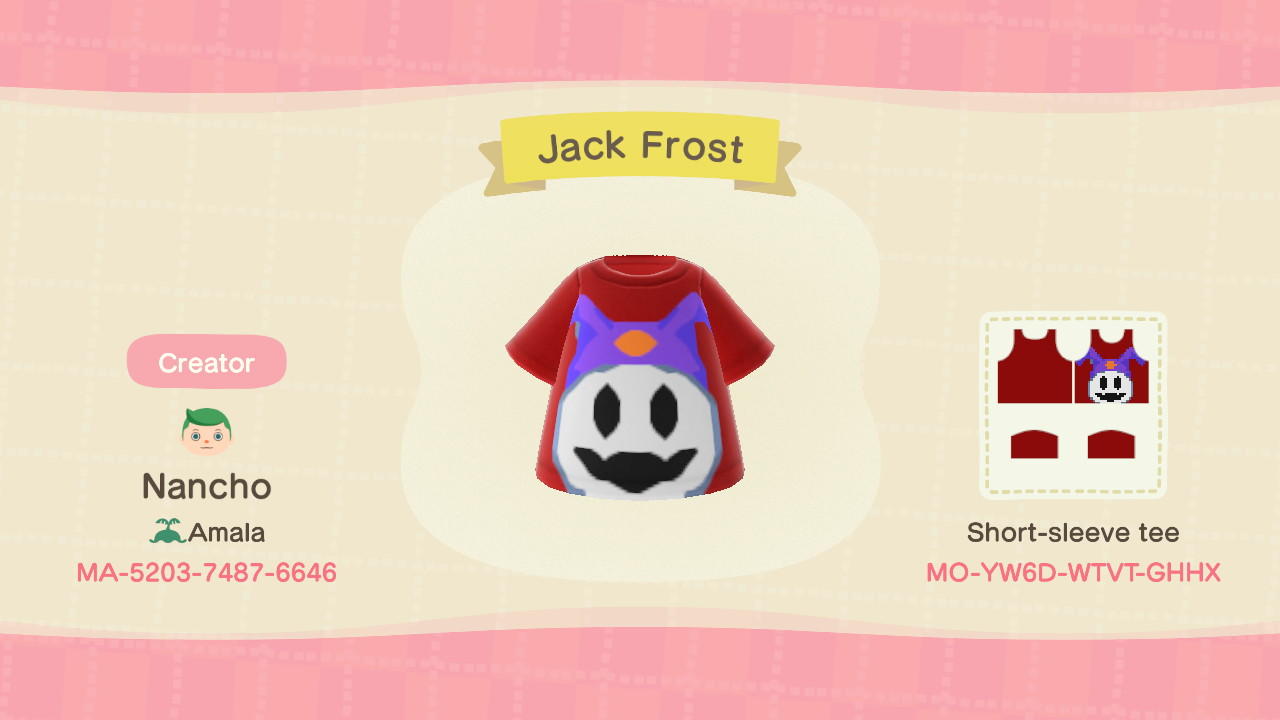Animal Crossing Design Code: MO-YW6D-WTVT-GHHX Jack Frost