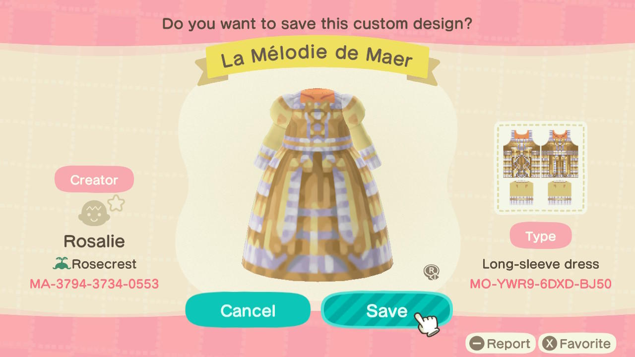 Animal Crossing Design Code: MO-YWR9-6DXD-BJ50 La Mélodie de Maer
