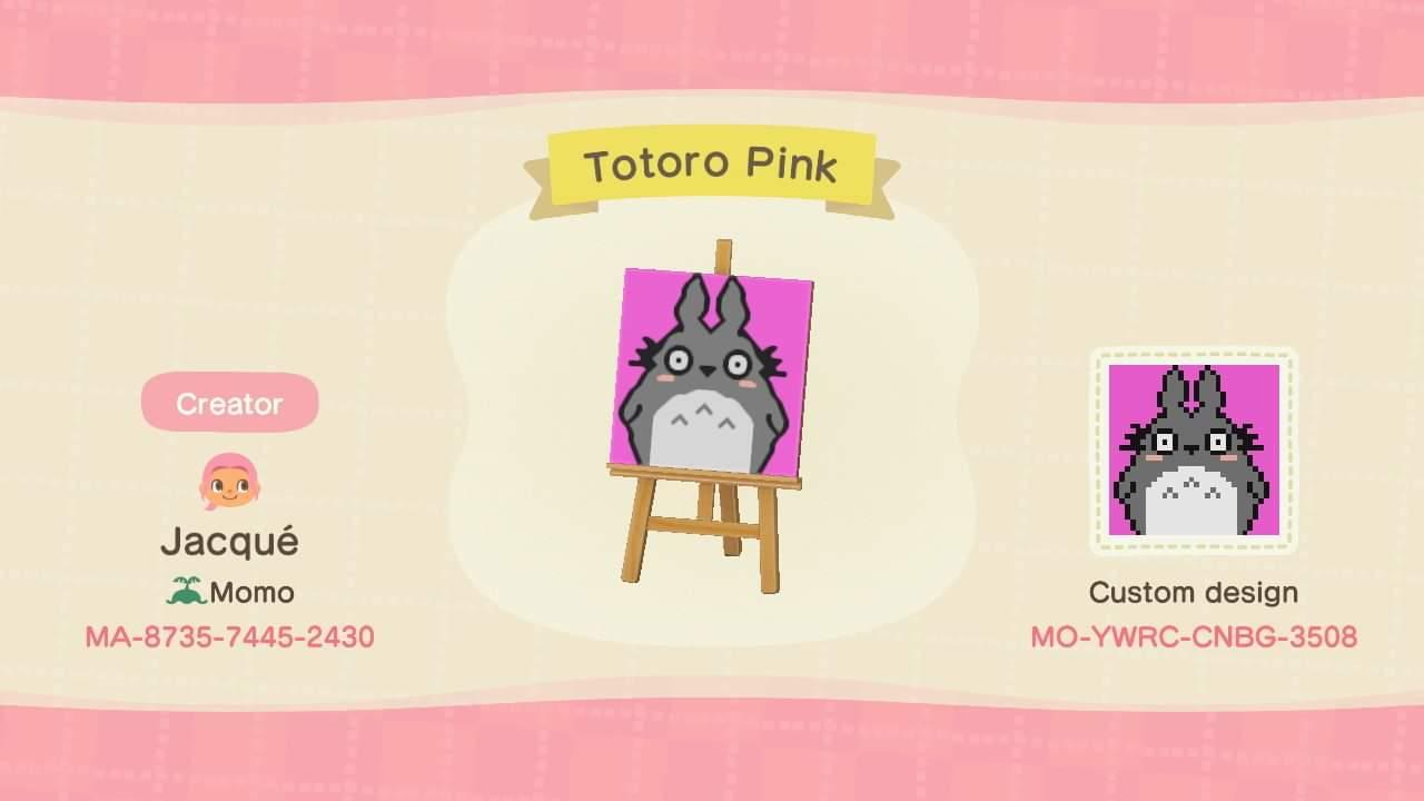 Animal Crossing Design Code: MO-YWRC-CNBG-3508 Totoro Pink