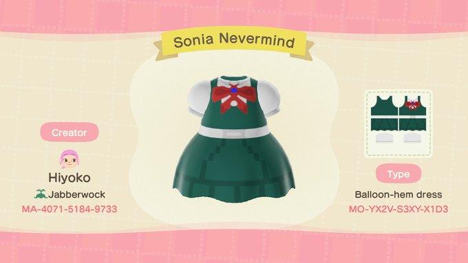 Animal Crossing Design Code: MO-YX2V-S3XY-X1D3 Sonia Nevermind
