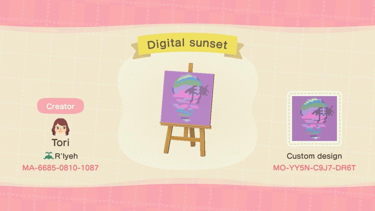 Animal Crossing Design Code: MO-YY5N-C9J7-DR6T digital sunset