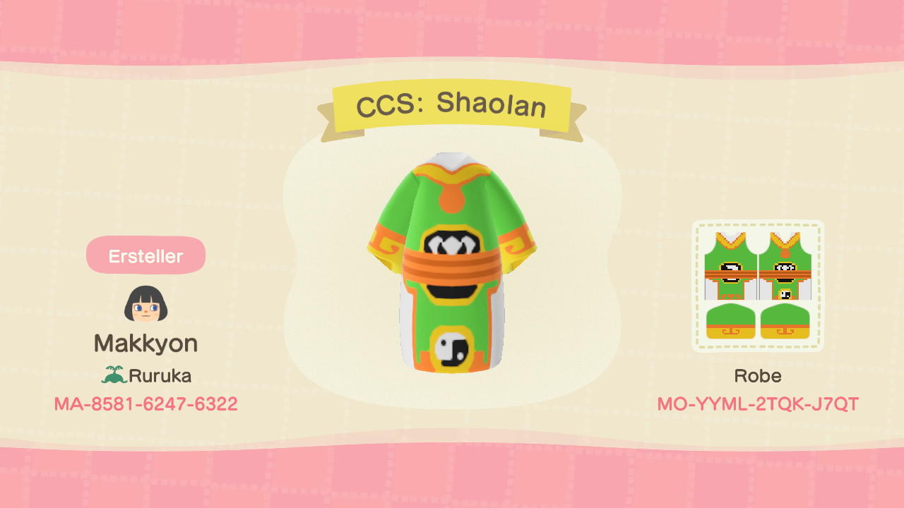 Animal Crossing Design Code: MO-YYML-2TQK-J7QT CCS:Shaolan