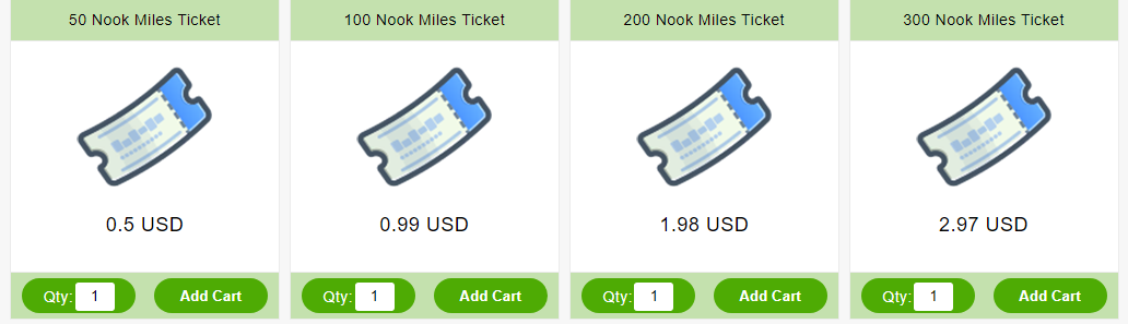 AKRPG Animal Crossing Nook Mile Ticket