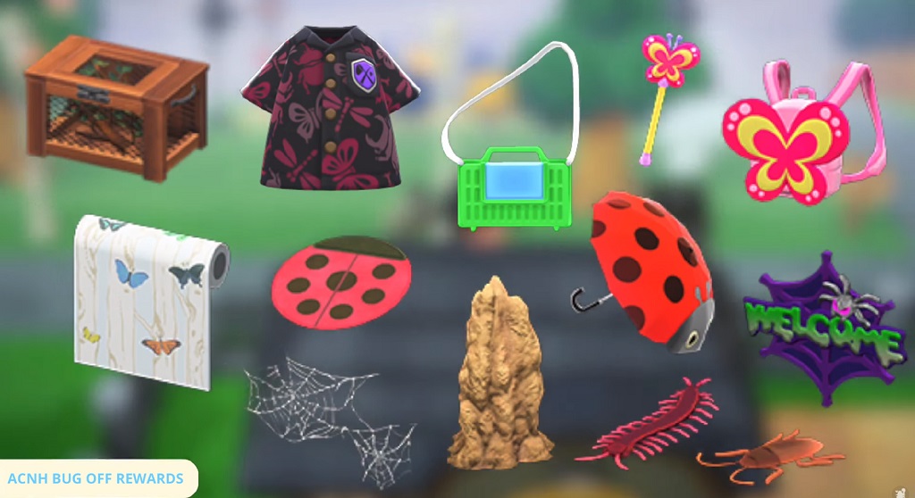 Animal Crossing New Horizons Bug Off Rewards - Bug-themed Items
