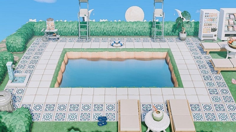 Best ACNH Pool Design Ideas 10 - Animal Crossing Swimming Pool Designs