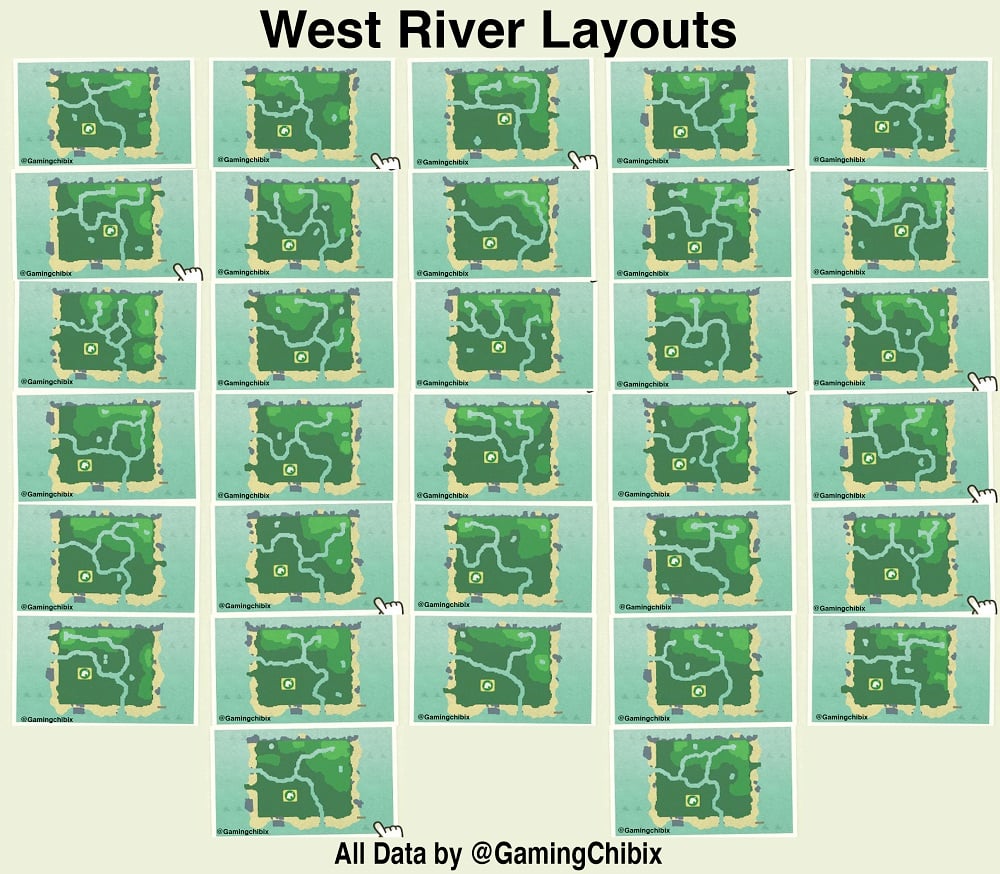Animal Crossing New Horizons Island Map - West River Layouts