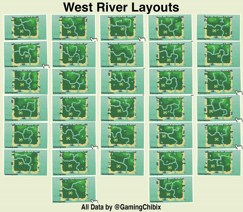 Animal Crossing New Horizons Island Map - West River Layouts