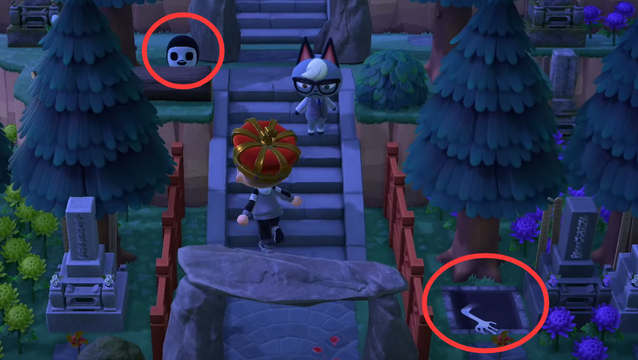 Best Animal Crossing New Horizons Horror & Cannibal Island Designs - Scary Monument Garden