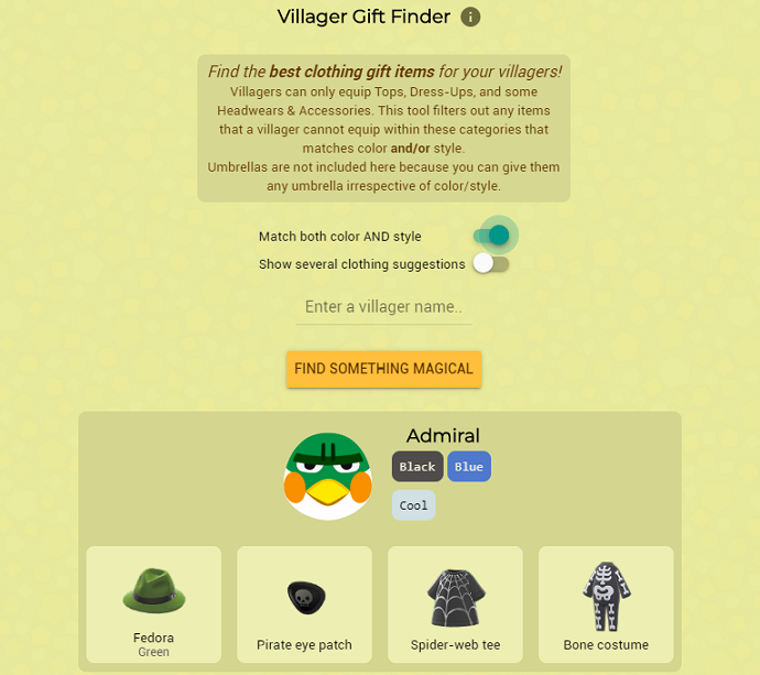 acnh villager gift generator