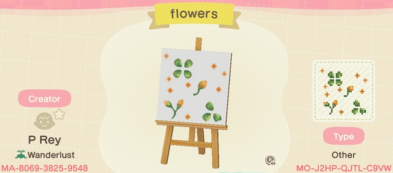 ACNH Fall Patterns & Custom Design Codes - Autumn Flower 2