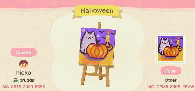 ACNH Fall Patterns & Custom Design Code - Halloween Flag