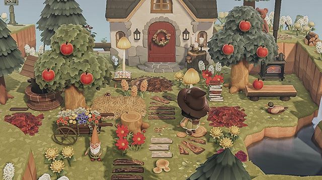 ACNH Cottagecore & country theme designs - Autumnal Cottage Garden