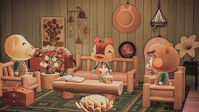 ACNH Cottagecore & country theme designs - Farmer Vide Living Room