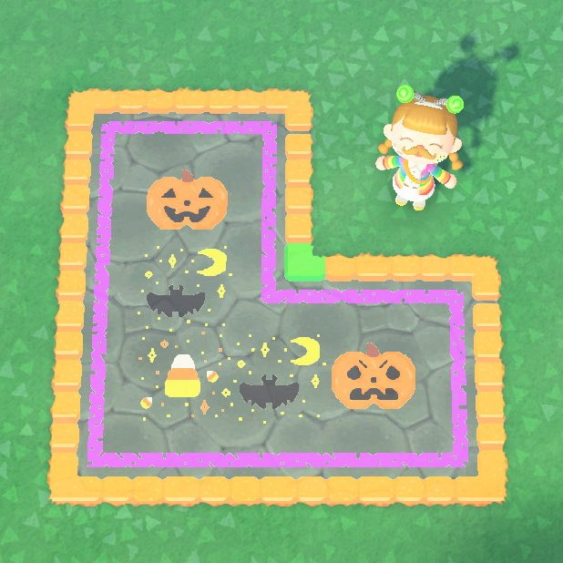 Animal Crossing Halloween Island Design Ideas - ACNH Halloween Path Pattern Design Code 3