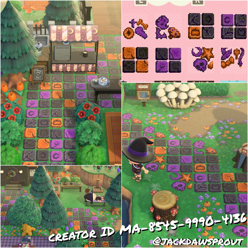 Animal Crossing Halloween Island Design Ideas - ACNH Halloween Path Pattern Design Code 4