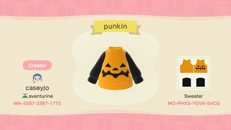 Animal Crossing Halloween Outfits - ACNH Sweater Design 4