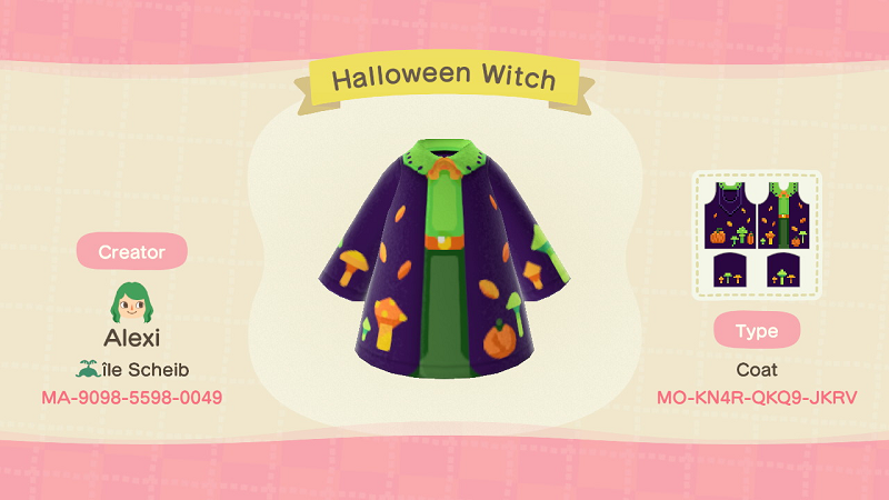 Animal Crossing Halloween Outfits - ACNH Coat Design 1
