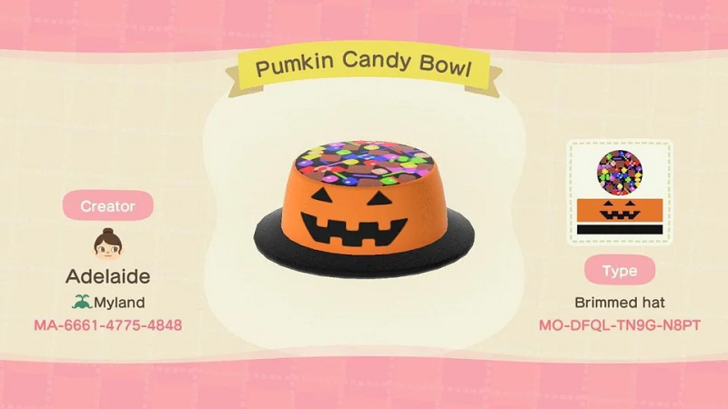 Animal Crossing Halloween Hat custom designs - Pumkin Candy Bowl