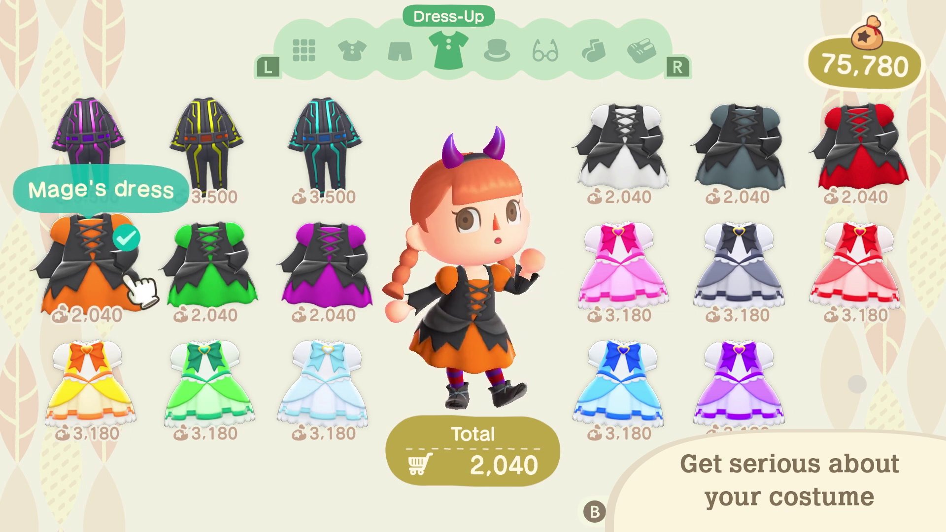 Animal Crossing New Horizons Halloween Dress Up - ACNH Fall Udpate Items