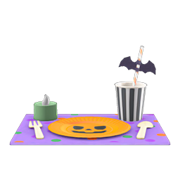 ACNH Halloween Pumpkin Items - Spooky Table Setting