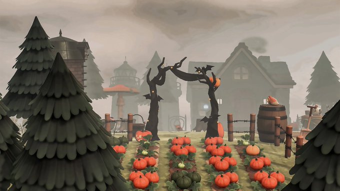 ACNH foggy pumpkin patch