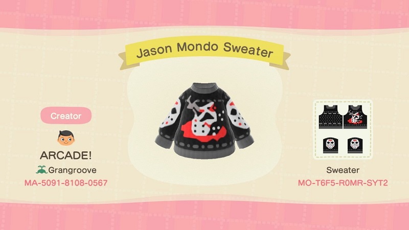ACNH Christmas Costume Custom Design Codes - Jason Mondo Sweater