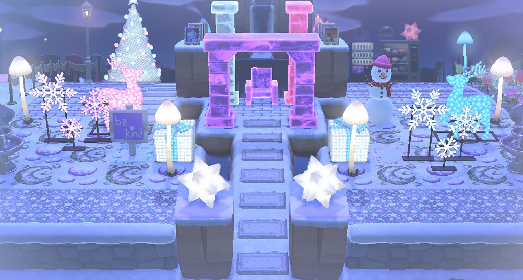 ACNH Winter & Snow Design Ideas - Winter Entrance Design