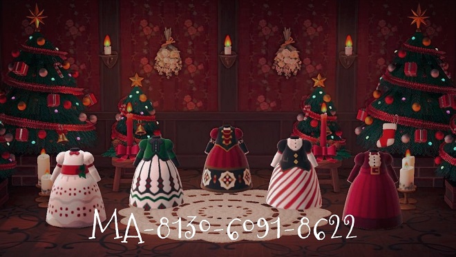 ACNH Christmas Costume Custom Design Codes - Holiday Dresses