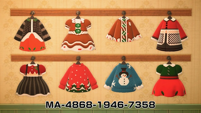 ACNH Christmas Costume Custom Design Codes - Christmas Collection