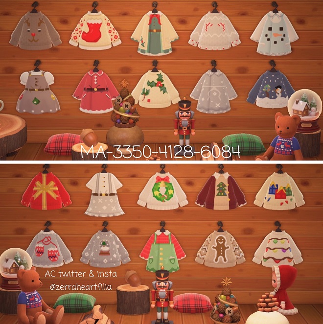 ACNH Christmas Costume Custom Design Codes - Christmas Collection 2